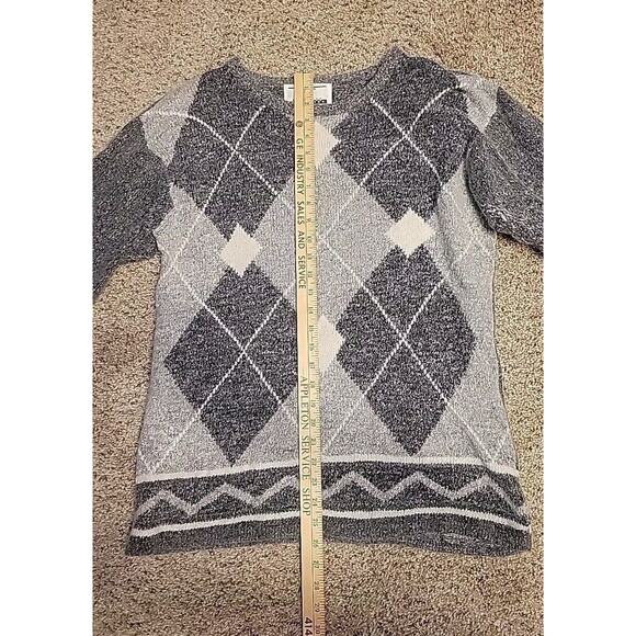 Vintage AF Accordeon Sweater Lambs wool/silk/angora Blend Ladies M white/gray - Picture 8 of 11